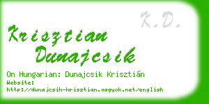 krisztian dunajcsik business card